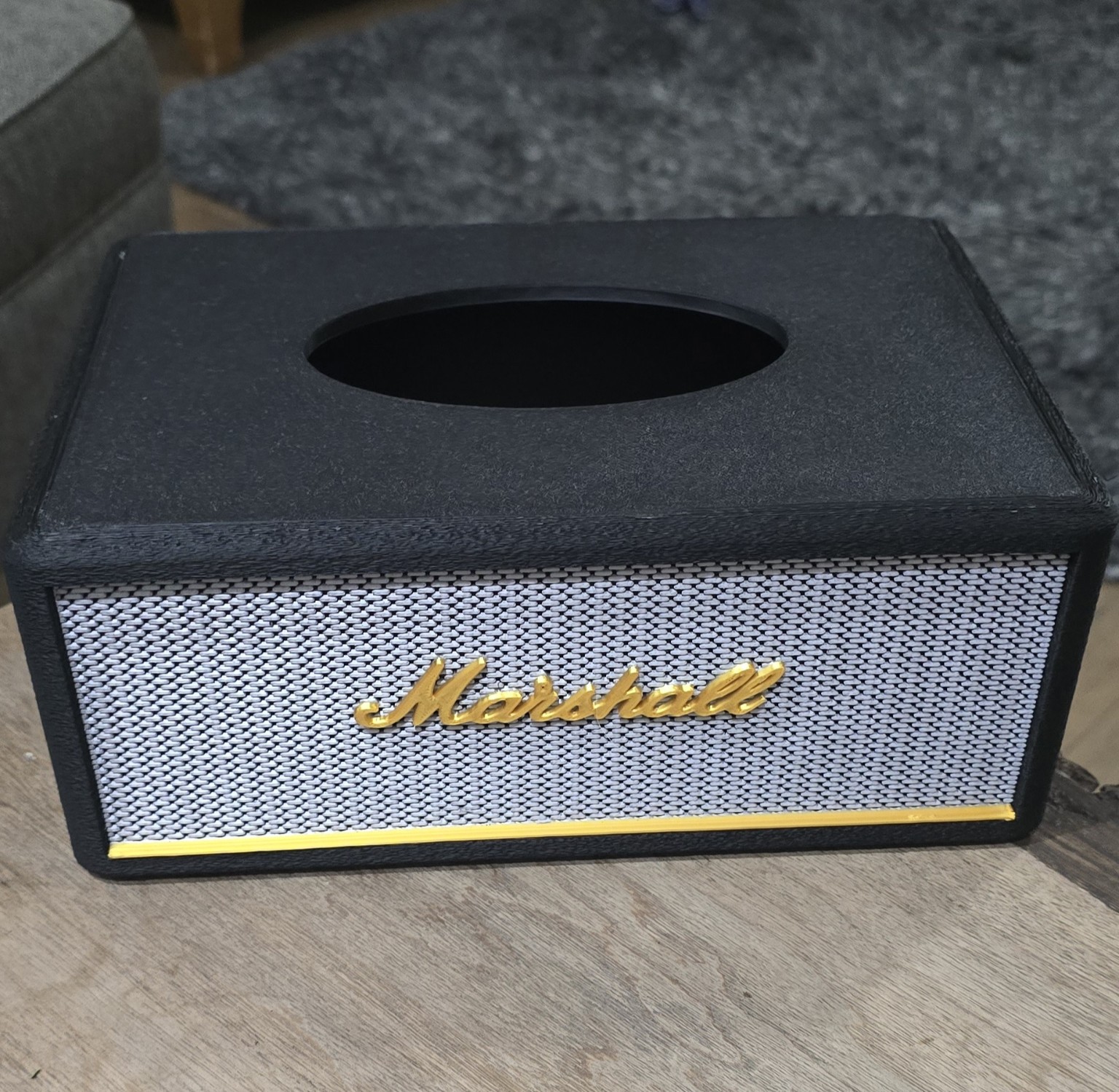 Marshall amplifier-inspired 3D printed tissue box