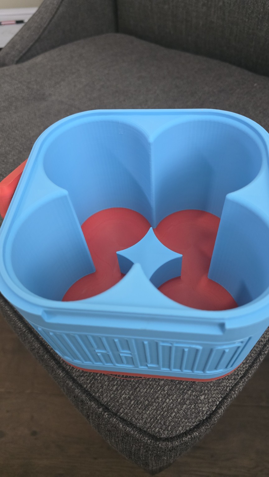 Interior compartments of a custom 3D printed container