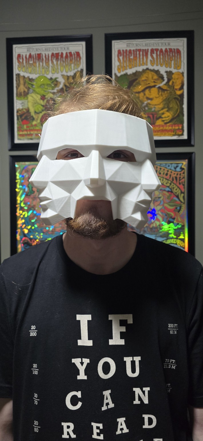 Wearable geometric 3D printed skull mask