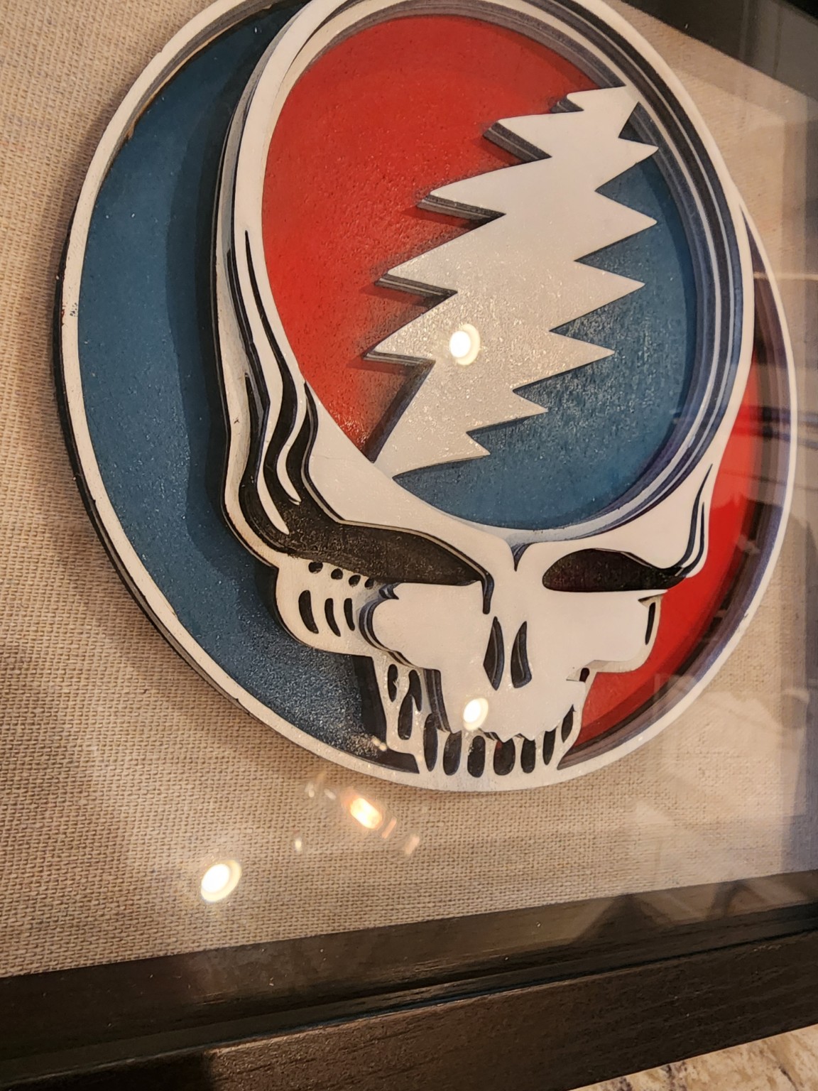 Layered Grateful Dead-inspired framed shadowbox