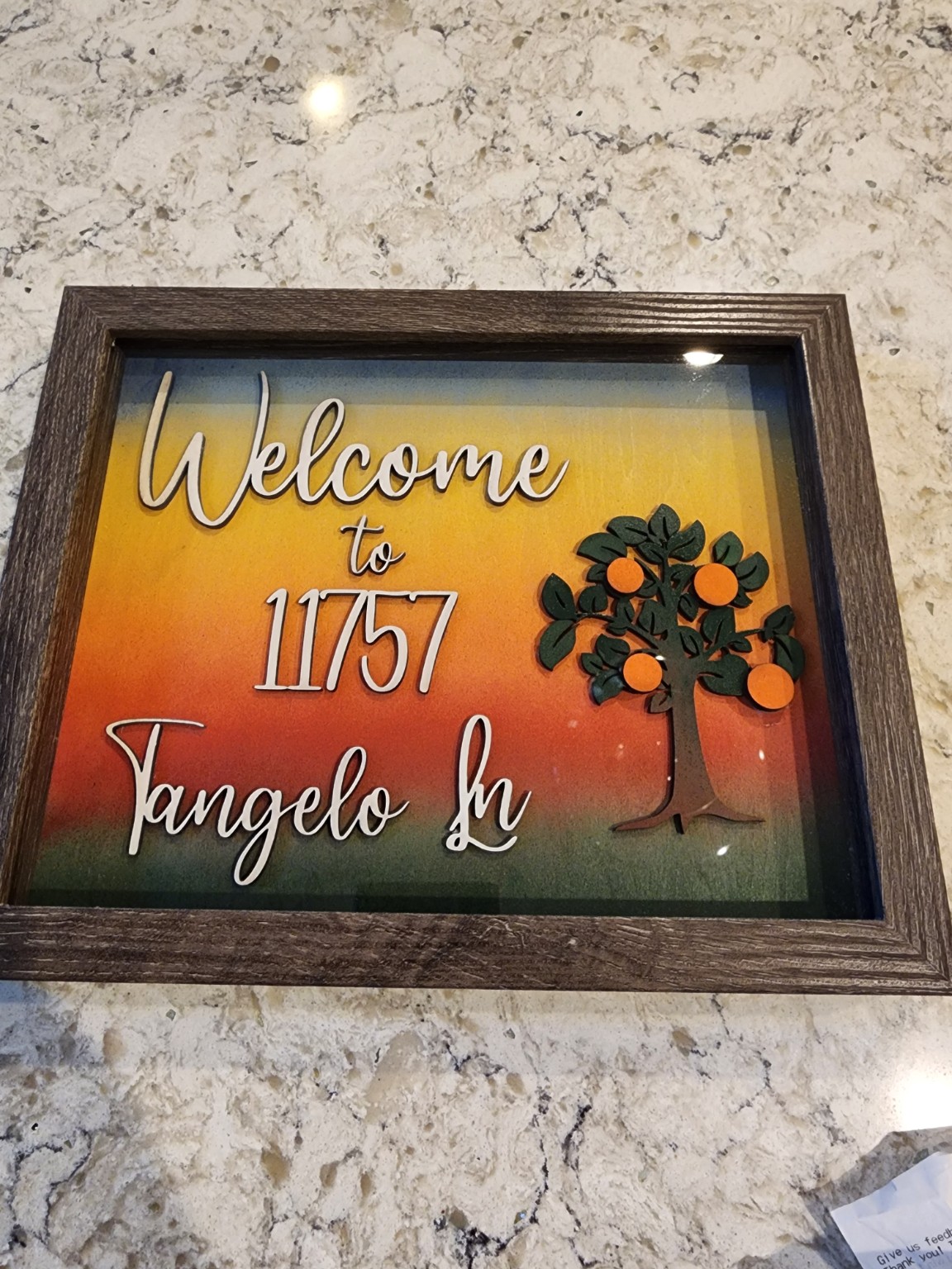 Personalized Jacksonville welcome sign with orange tree